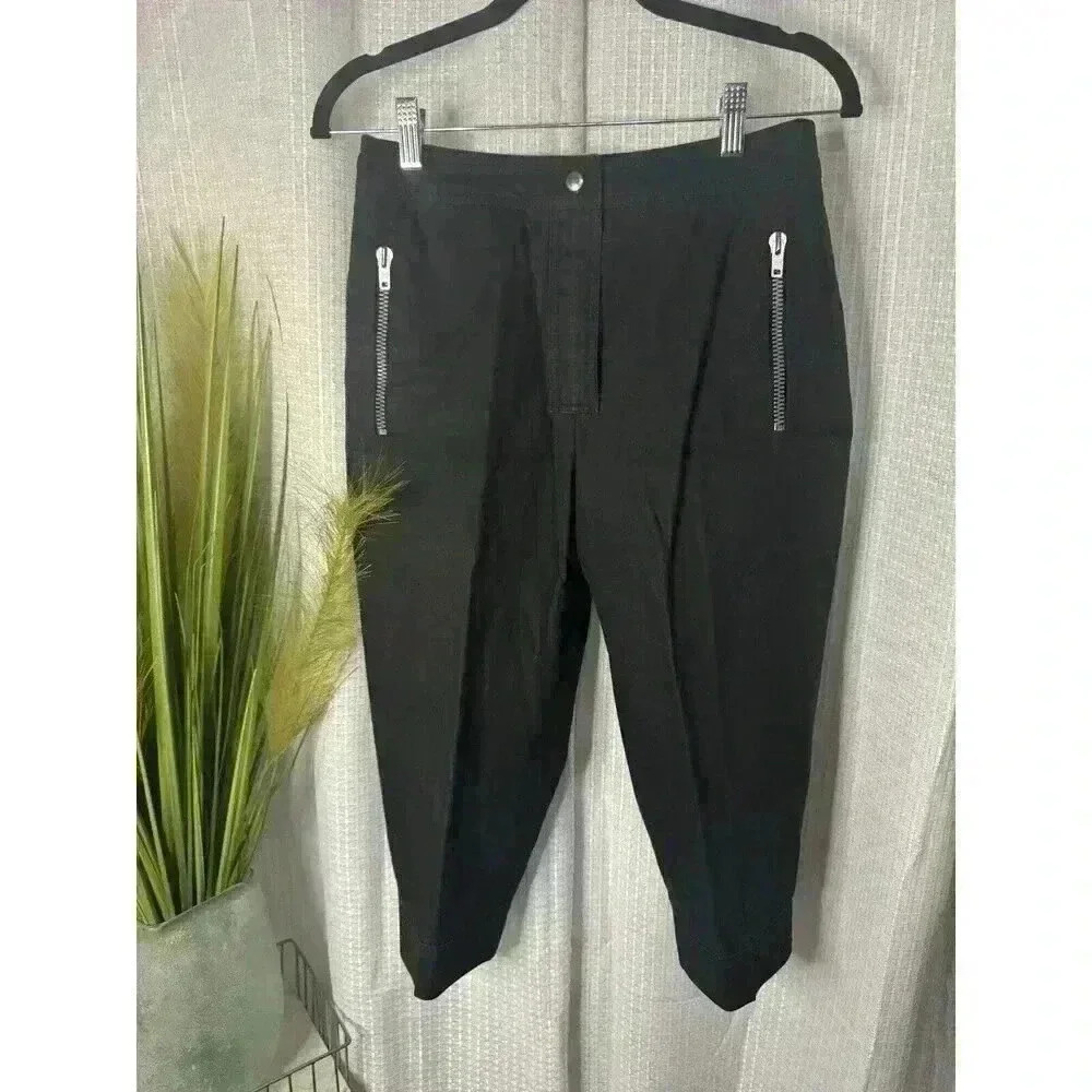Vintage Celine Paris Women 38 (8) Fitted Hem Below Knee Shorts/Capris Dark Gray